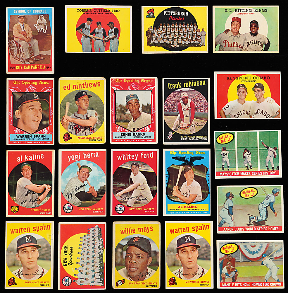 1959 Topps Near Set (566/572) with (7) Graded Plus (24) Variations - (590) Total Cards