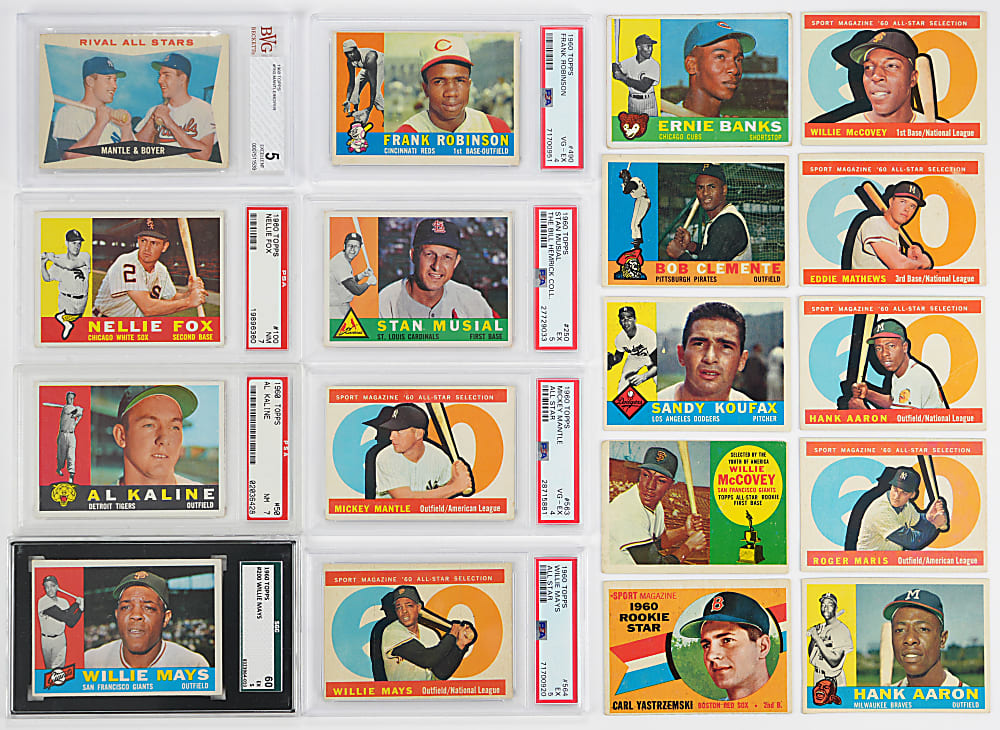 1960 Topps Near Set (570/572) with 10 Graded Hall of Famers & Stars