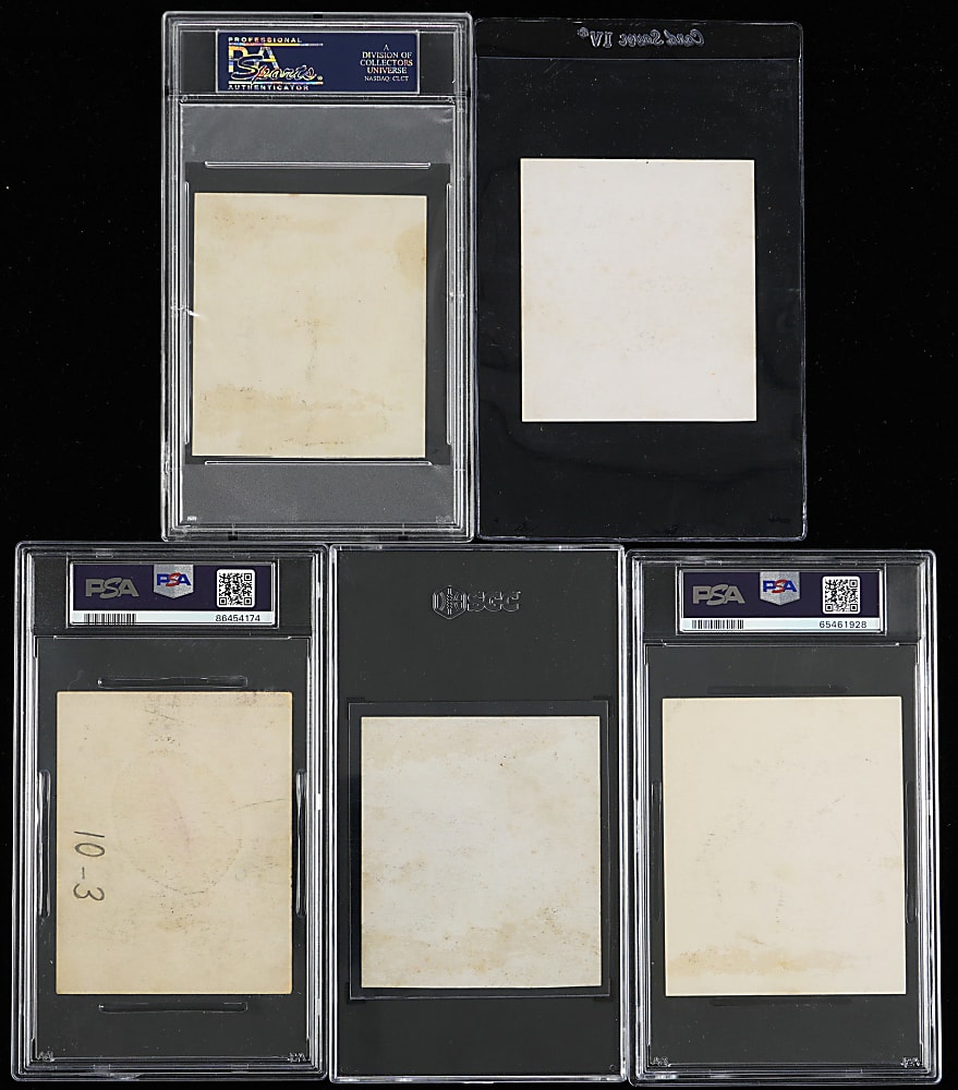 1955 Kahn's Wieners Cincinnati Reds Near Set (5/6) with (4) Graded Including Ted Kluszewski PSA FAIR 1.5 - Very Scarce Type!