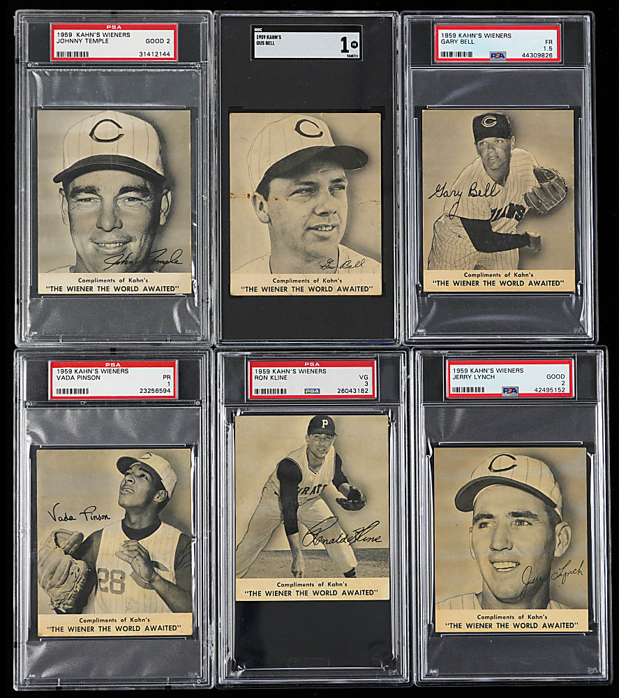 1959 Kahn's Wieners Near Complete Set (33/38) with 16 Graded - 30 with Tabs