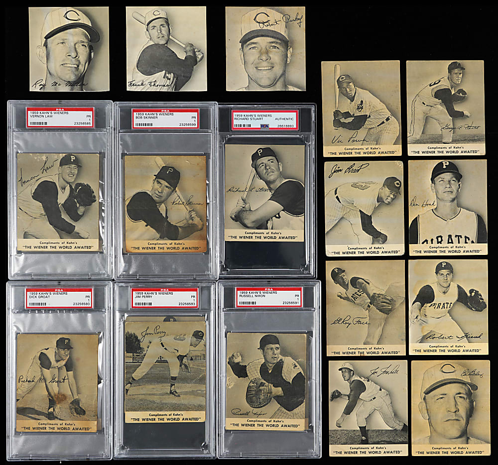 1959 Kahn's Wieners Near Complete Set (33/38) with 16 Graded - 30 with Tabs
