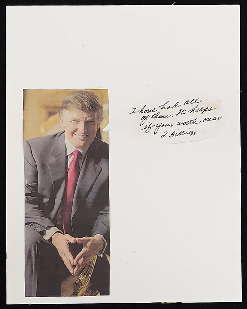 President Donald Trump Triple-Signed Collage Display with Donald, First Wife Ivana & Second Wife Marla