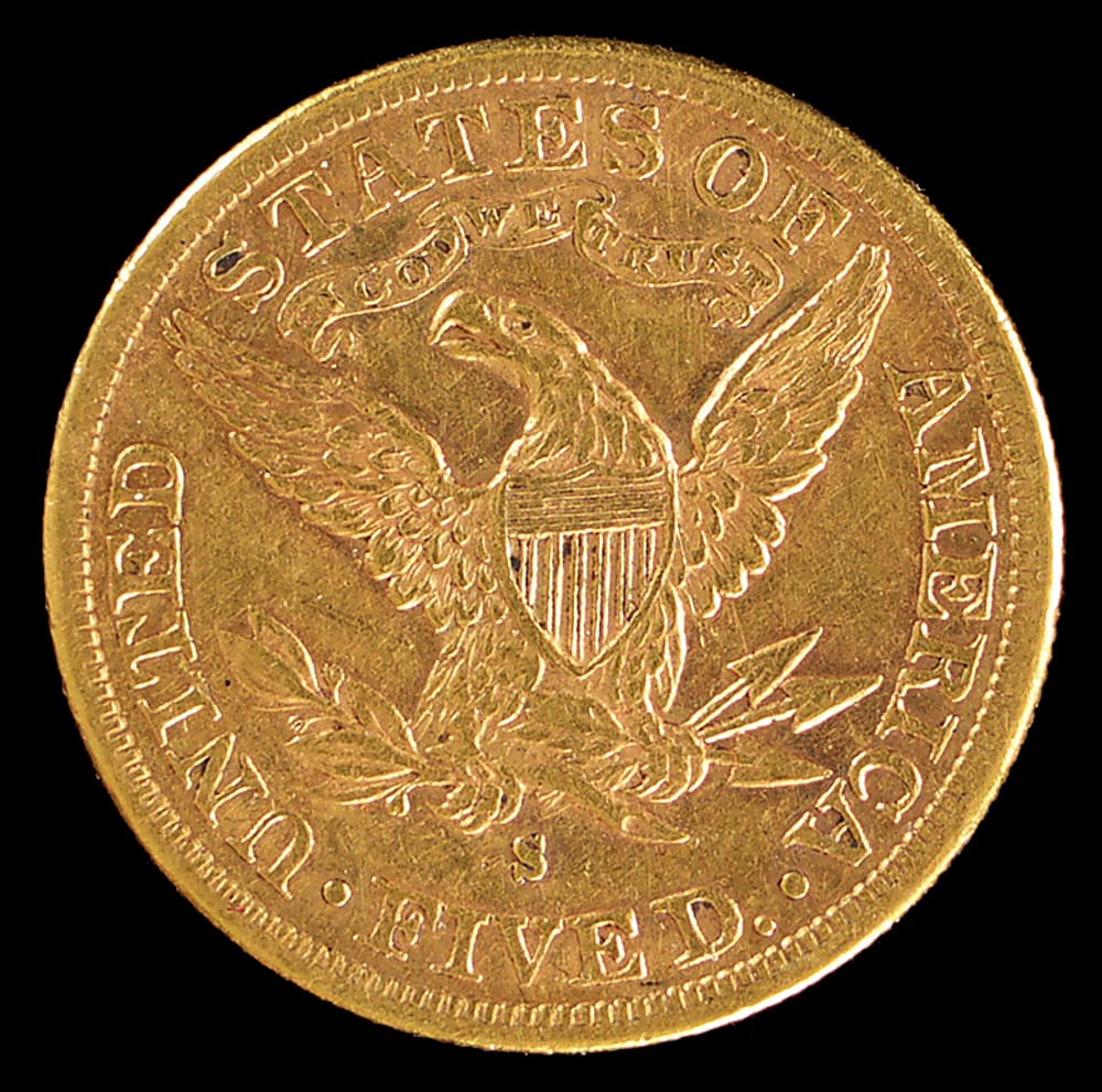 1881-S Liberty Head $5 Half  Eagle Gold Coin