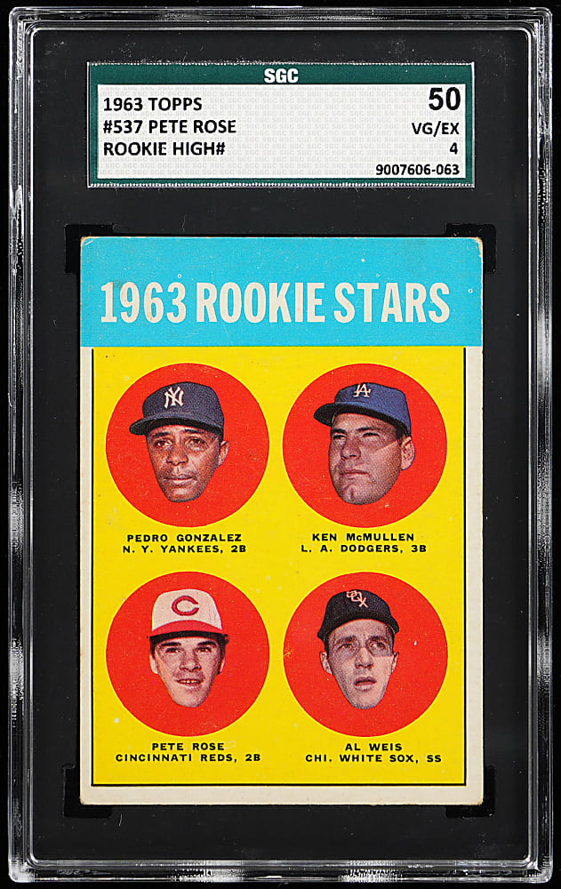 1963 Topps #537 Pete Rose Rookie SGC VG/EX 4
