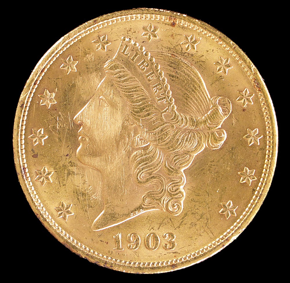 1903 $20 Liberty Head Gold Double Eagle Coin