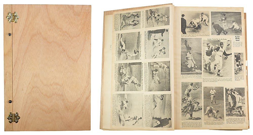 1940s-1960s Philadelphia Phillies Oversized Scrapbook with Sliding Play Emphasis - Loaded with Hall of Famers