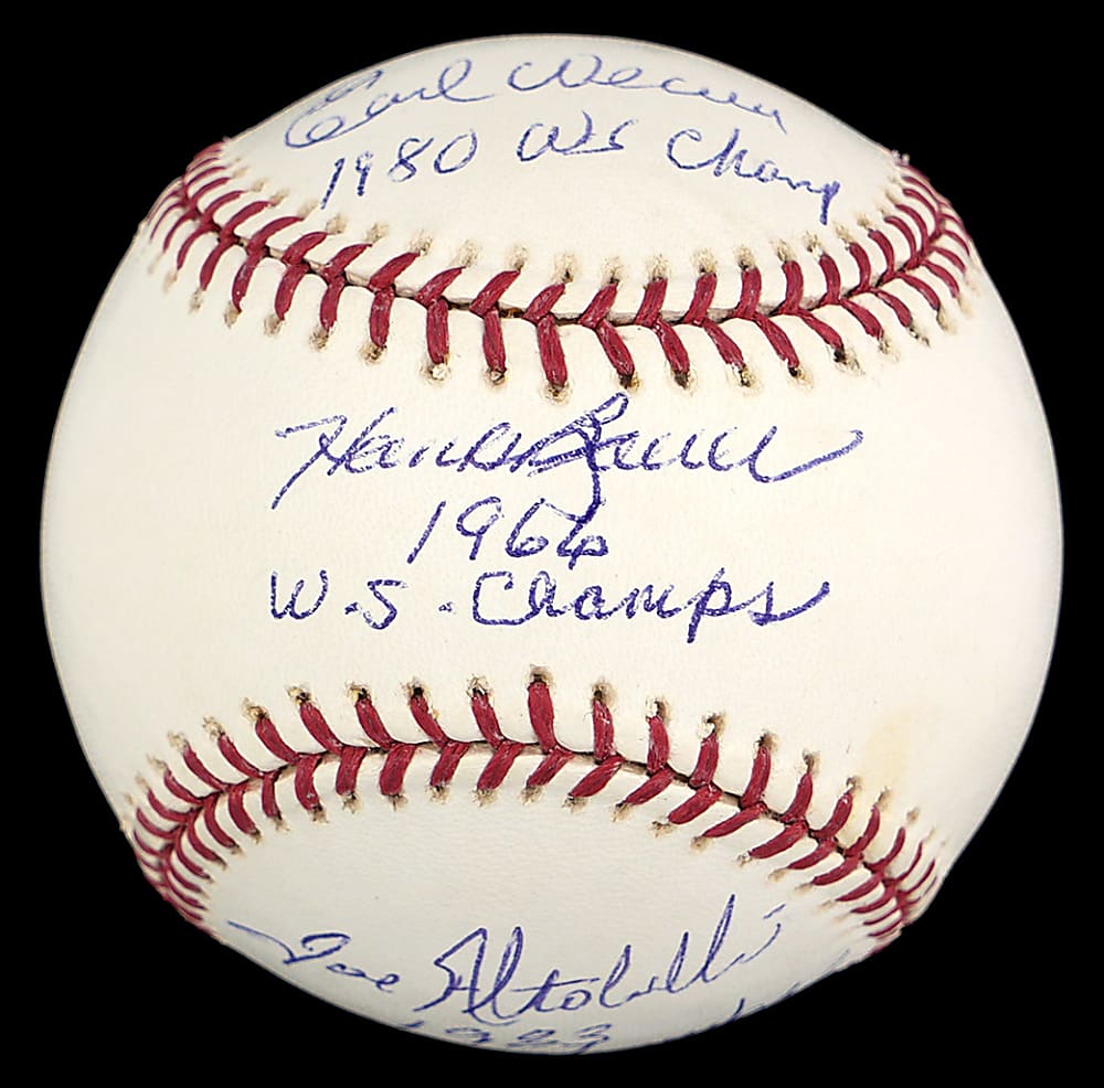 Baltimore Orioles World Series Winning Managers Multi-Signed/Inscribed Baseball with Altobelli, Bauer & Weaver