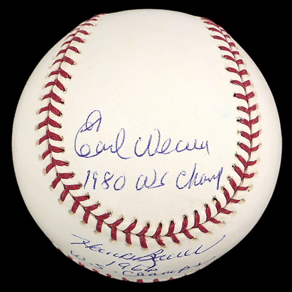 Baltimore Orioles World Series Winning Managers Multi-Signed/Inscribed Baseball with Altobelli, Bauer & Weaver