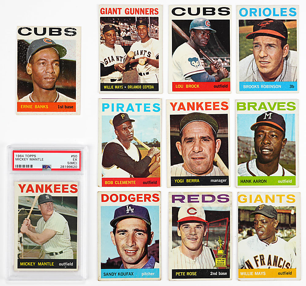 1964 Topps Near Set (583/587) with PSA Graded Mickey Mantle