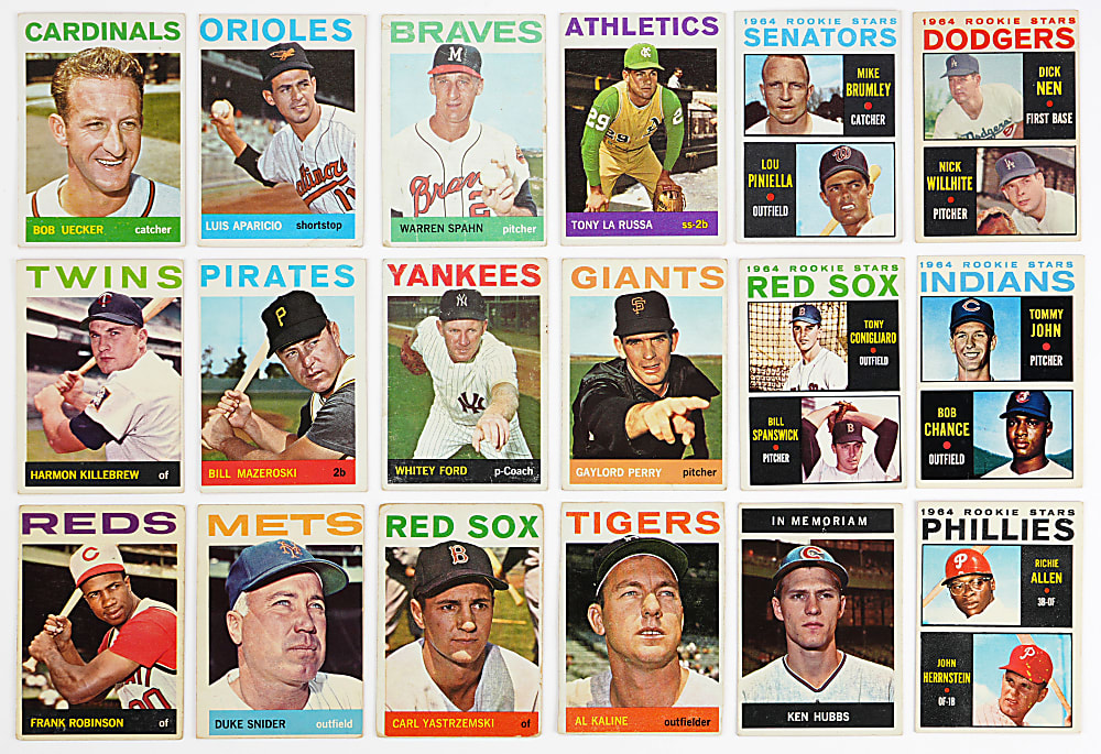 1964 Topps Near Set (583/587) with PSA Graded Mickey Mantle