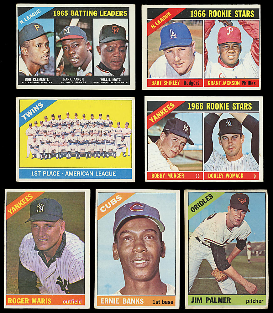 1966 Topps Near Set (595/598) with 4 PSA Graded High Numbers Plus 11 Variations - 606 Total Cards