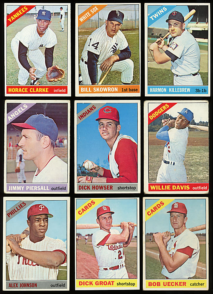 1966 Topps Near Set (595/598) with 4 PSA Graded High Numbers Plus 11 Variations - 606 Total Cards