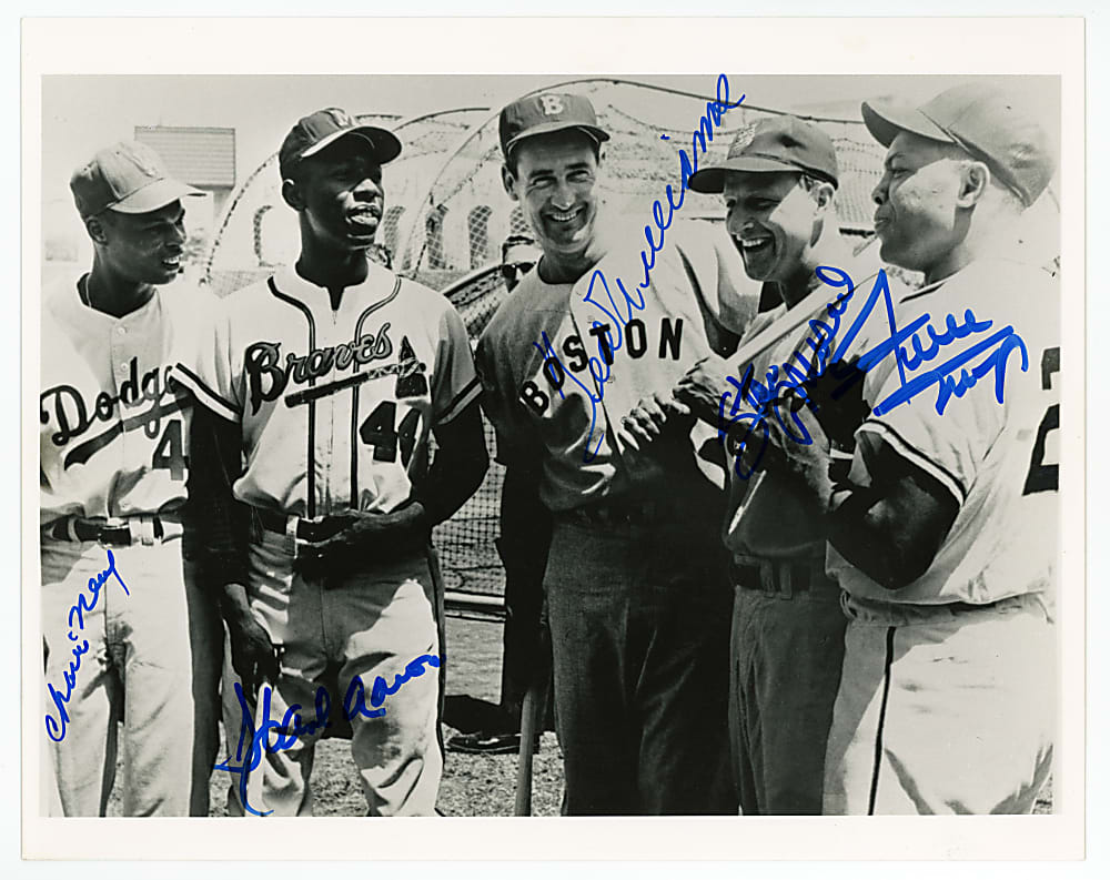 1959 All-Star Game 8x10 Photograph Signed by (5) with Aaron, Mays, Musial, Neal & T. Williams