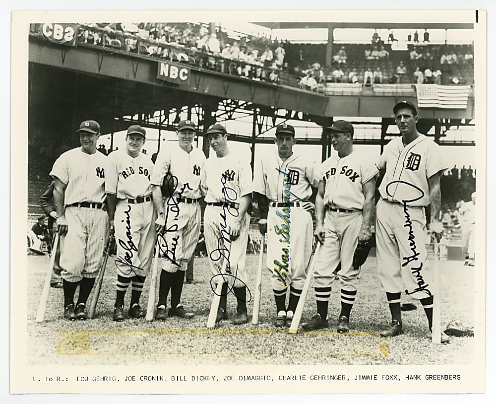 1937 All-Star Game Photograph Signed by (5) With Joe DiMaggio & Hank Greenberg