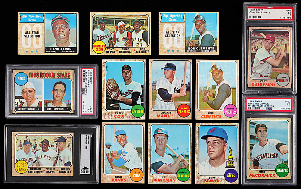 1968 Topps Near Set (592/598) with 5 Graded Plus 9 Variations Including Yellow Team Names