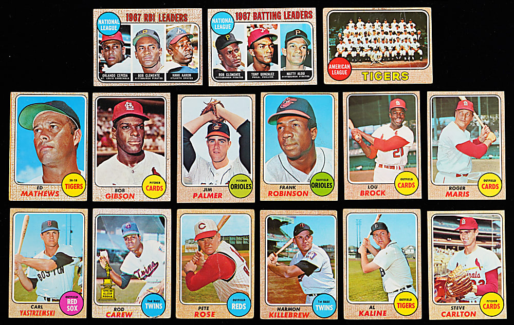 1968 Topps Near Set (592/598) with 5 Graded Plus 9 Variations Including Yellow Team Names