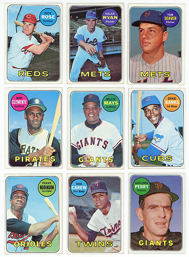 1969 Topps Near Set (658/664) with 6 PSA Graded Plus 29 Variations Including (21/23) White Letter Near Set - 687 Total Cards