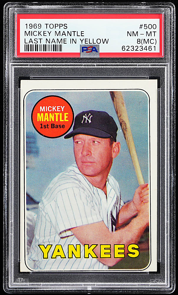 1969 Topps #500 Mickey Mantle PSA NM-MT 8 (mc)
