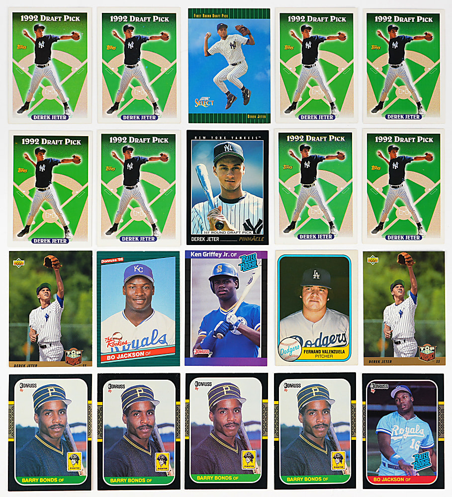 1980s-1990s Baseball Singles Collection (11,500+) with (1,000+) Hall of Famers Including (25+) Derek Jeter Rookies