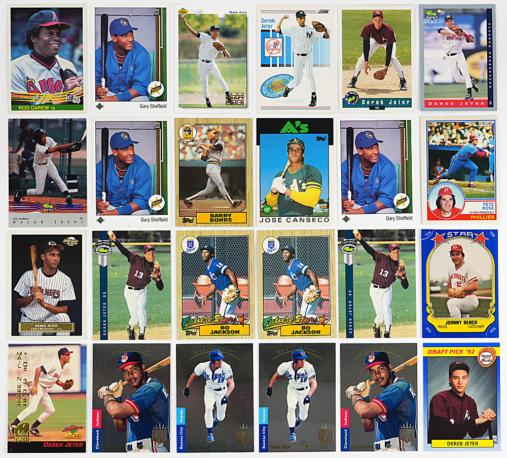 1980s-1990s Baseball Singles Collection (11,500+) with (1,000+) Hall of Famers Including (25+) Derek Jeter Rookies