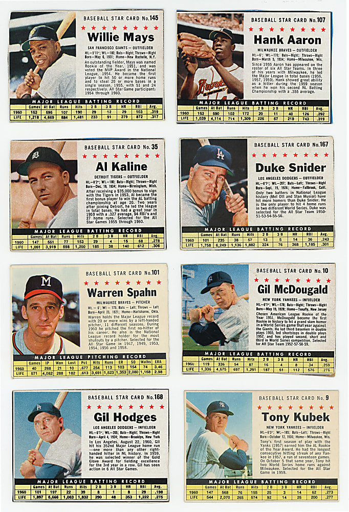 1961 Post Cereal Collection (194) with Box/Company Near Set Including Hank Aaron & Willie Mays