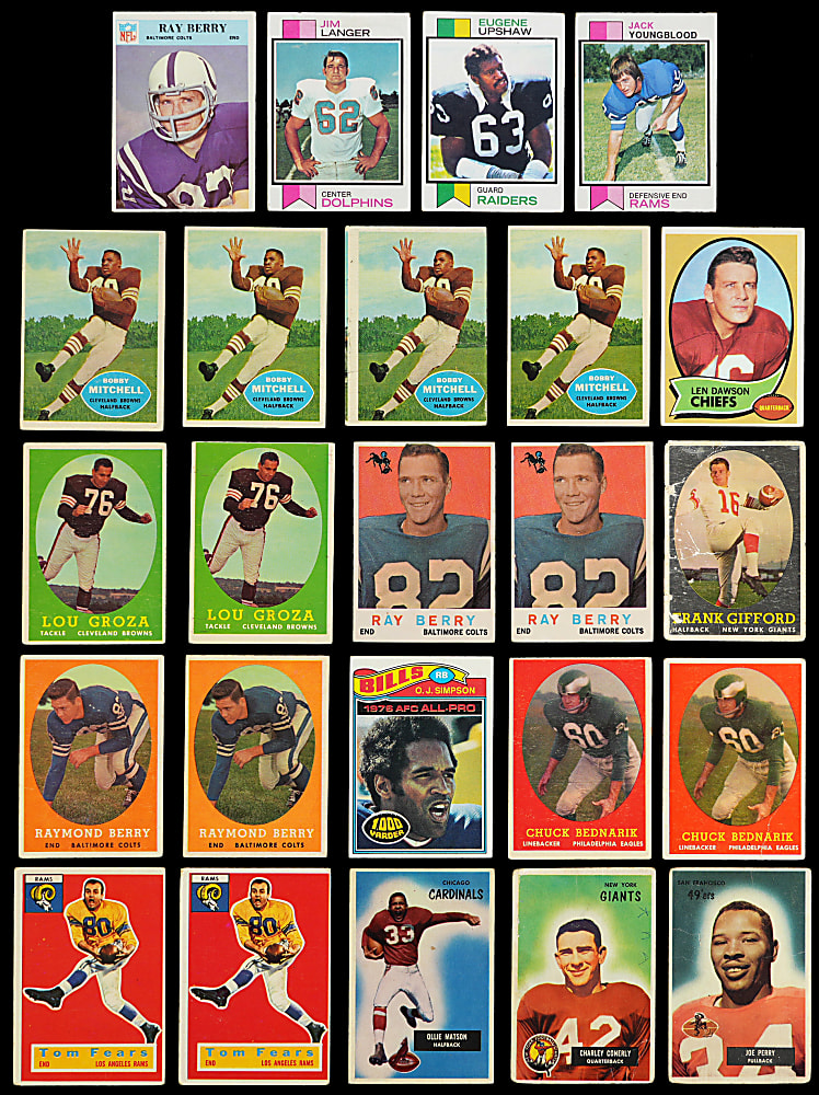 1950-1980 Football & Basketball Shoebox Collection (1,300+) with Several Hall of Famers