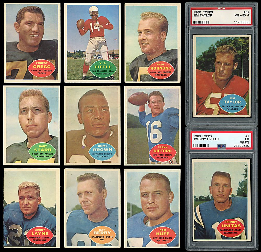 1960 Topps Football Complete Set (132) with (2) PSA Graded Hall of Famers