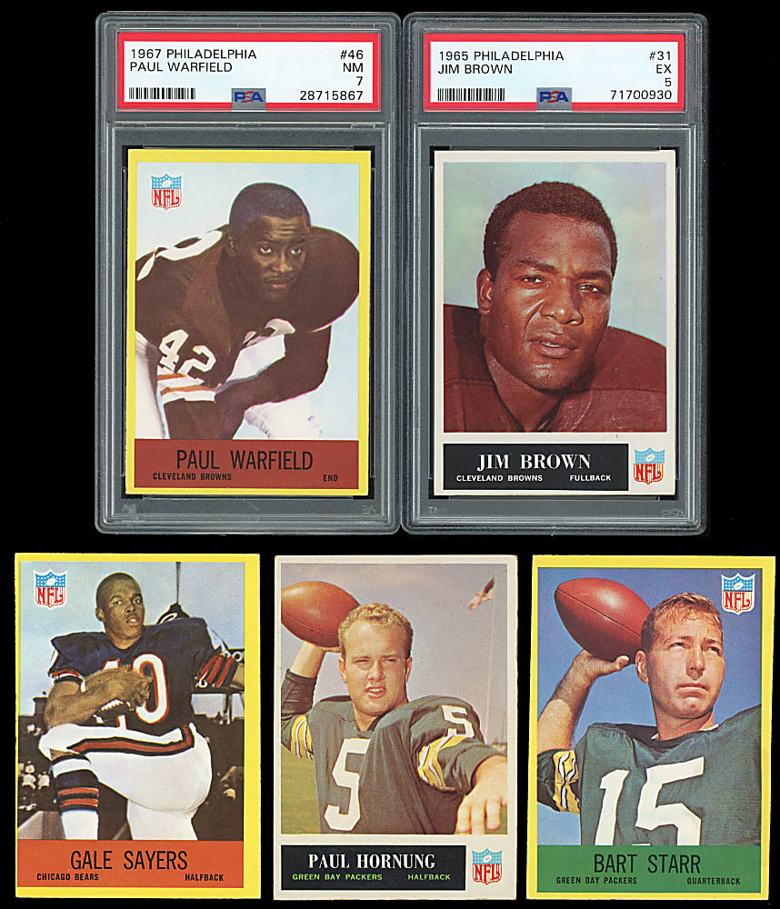 1965-1967 Philadelphia Football Near Set Run (3) - 556 Total Cards with 5 Graded