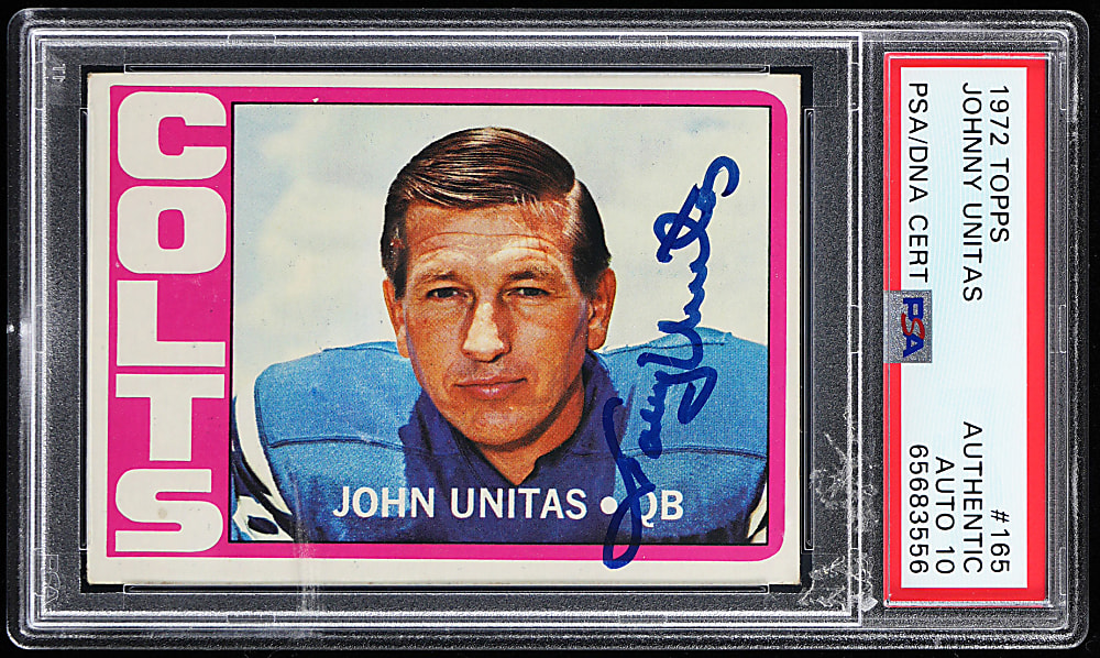 1972 Topps Football #165 Johnny Unitas Signed PSA/DNA Authentic with "10" Autograph