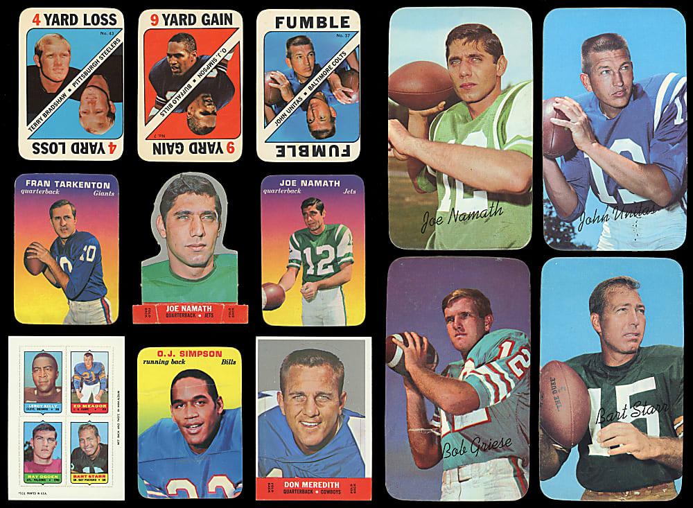 1968-1971 Topps Football Inserts & Oddball Complete/Near Set Collection (6) - (240) Total Cards