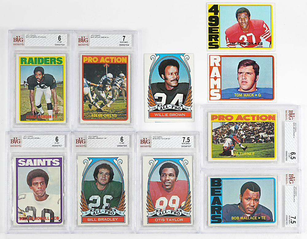 1972 Topps Football High Number Partial Set (38) with (16) Graded, (8) Hall of Famers Including Joe Namath IA