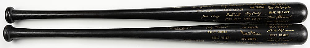 1966 & 1970 Baltimore Orioles World Champions Black Bat Pair