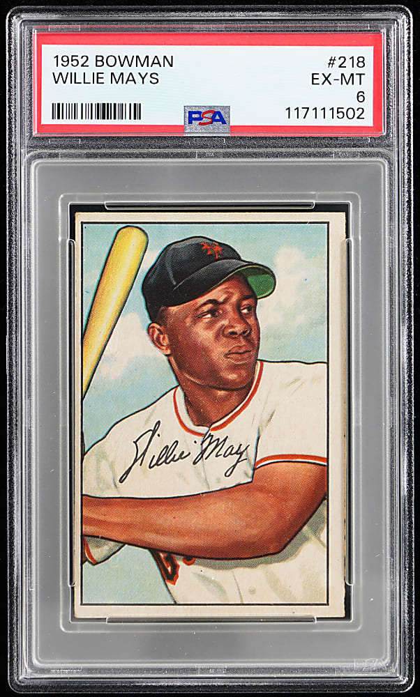 1952 Bowman #218 Willie Mays PSA EX-MT 6