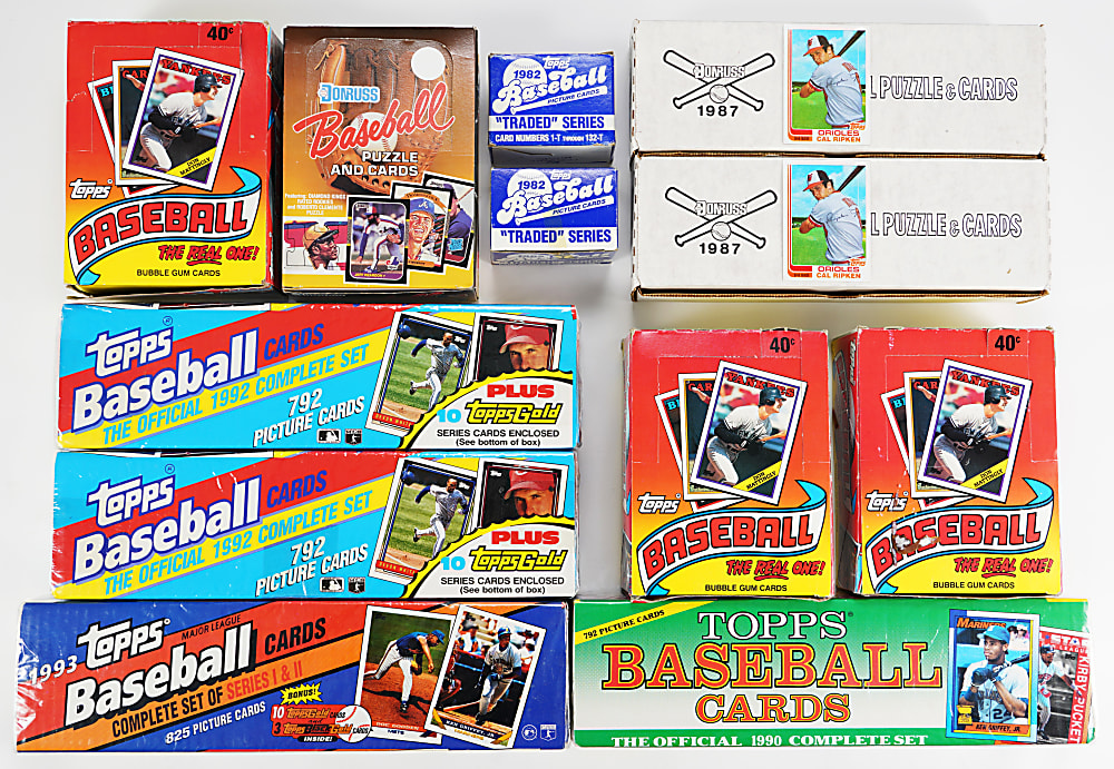 1982-2023 Topps/Donruss Complete Set & Unopened Box Collection (21) with (2) 1982 Topps Traded