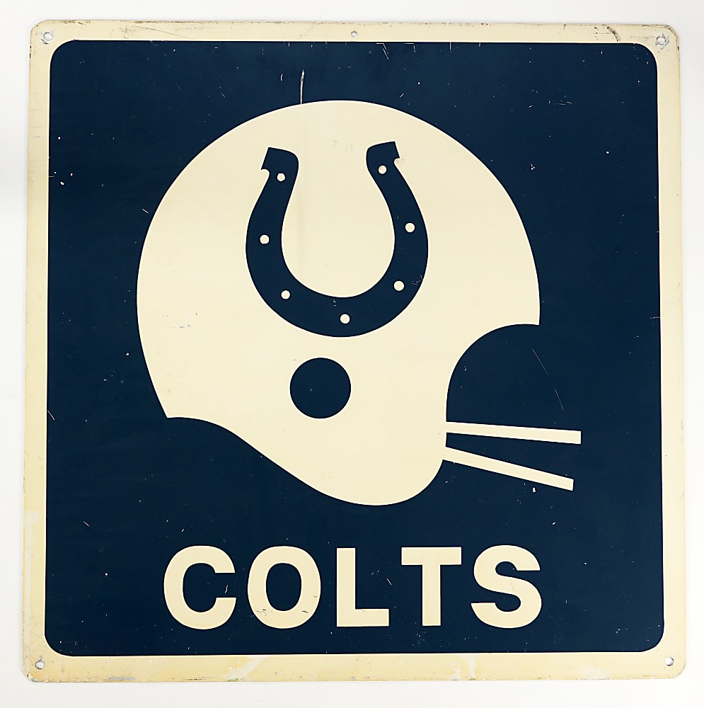 1970s Baltimore Memorial Stadium Metal Street Signs (2) with Orioles & Colts