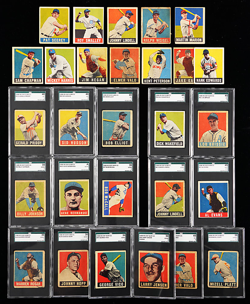1948 Leaf Starter Set (34/98) with (21) Graded Including PSA Honus Wagner