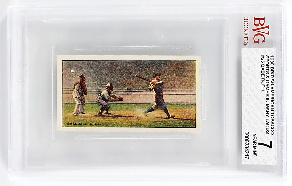 1930 British-American Tobacco Sports & Games in Many Lands #25 Babe Ruth BVG NM 7