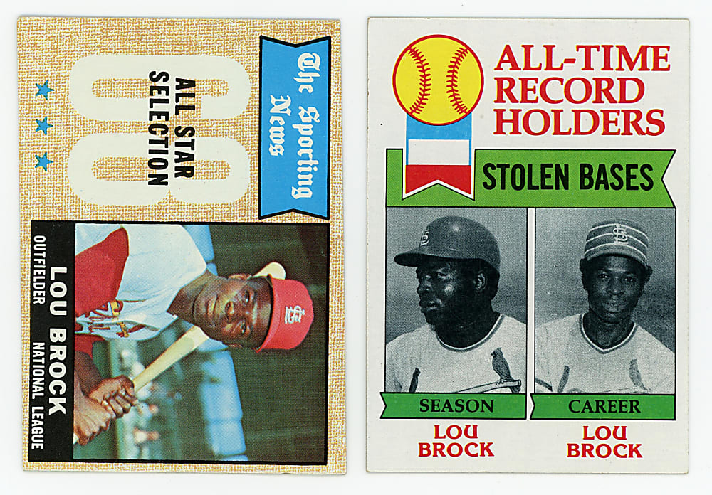 1962-1979 Topps Lou Brock Collection (20) Different with 1962 Topps #387 Rookie