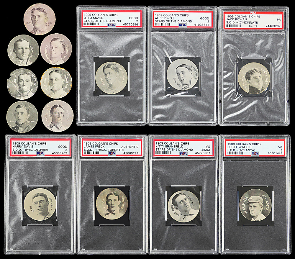 1909-1911 E254 Colgan’s Chips Stars of the Diamond Collection (14) with (7) PSA Graded