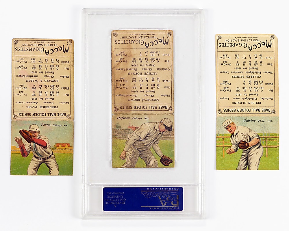 1911 T201 Mecca Double Folders Starter Set (16) with (3) Hall of Famers & PSA Graded Mordecai Brown