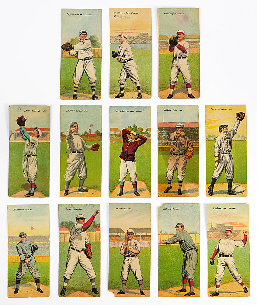1911 T201 Mecca Double Folders Starter Set (16) with (3) Hall of Famers & PSA Graded Mordecai Brown