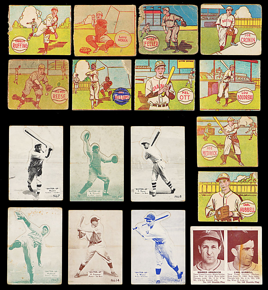 1934-1949 “R” Candy Card Collection (70) Total with (17) Hall of Famers Including Ted Williams