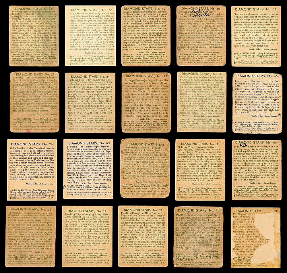 1934-1936 Diamond Stars Collection (20) with (4) Hall of Famers
