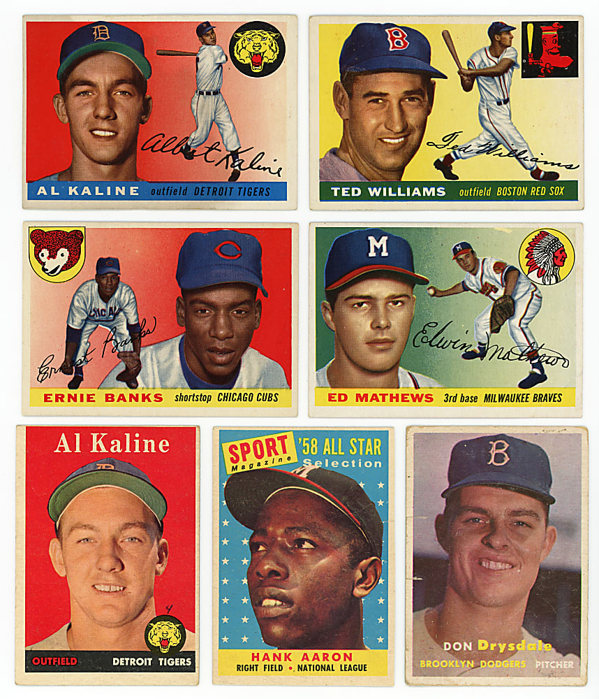 1955-1958 Topps Collection (255) with (24) Hall of Famers Including Aaron, Banks, Musial & T. Williams