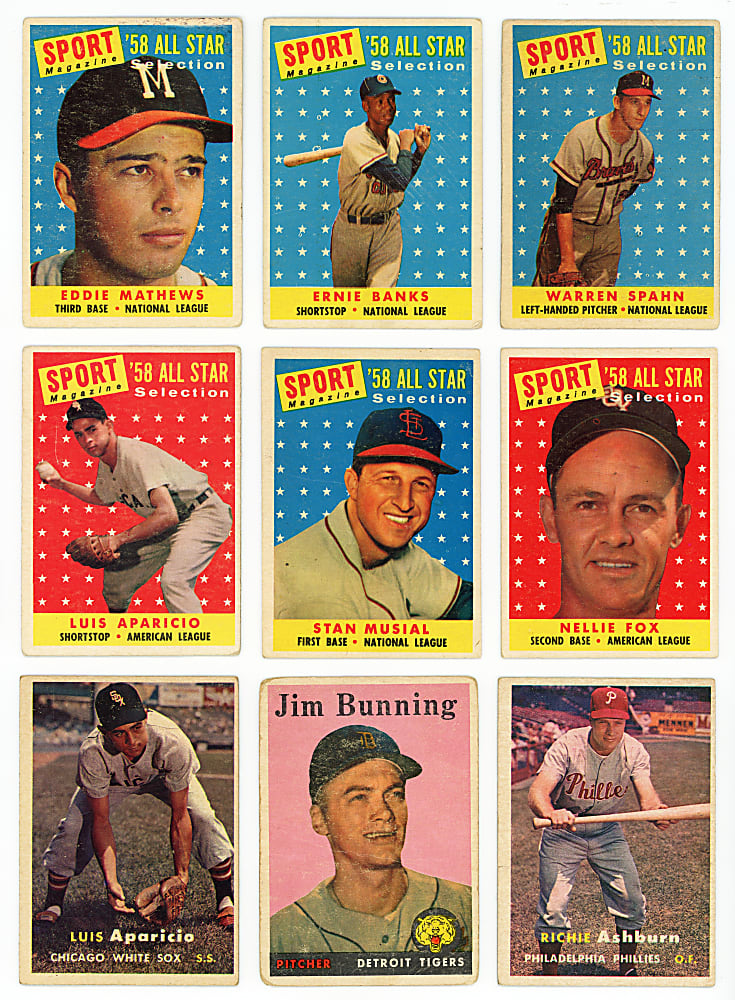 1955-1958 Topps Collection (255) with (24) Hall of Famers Including Aaron, Banks, Musial & T. Williams