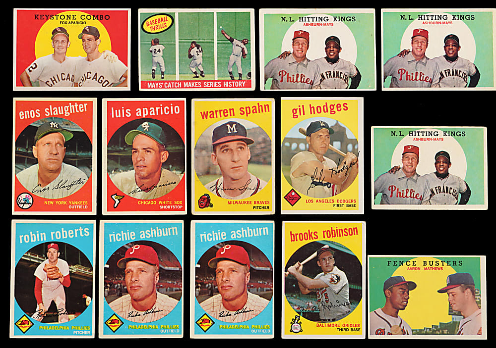 1959 Topps Shoebox Collection (446) with (36) Hall of Famers Including #10 Mickey Mantle
