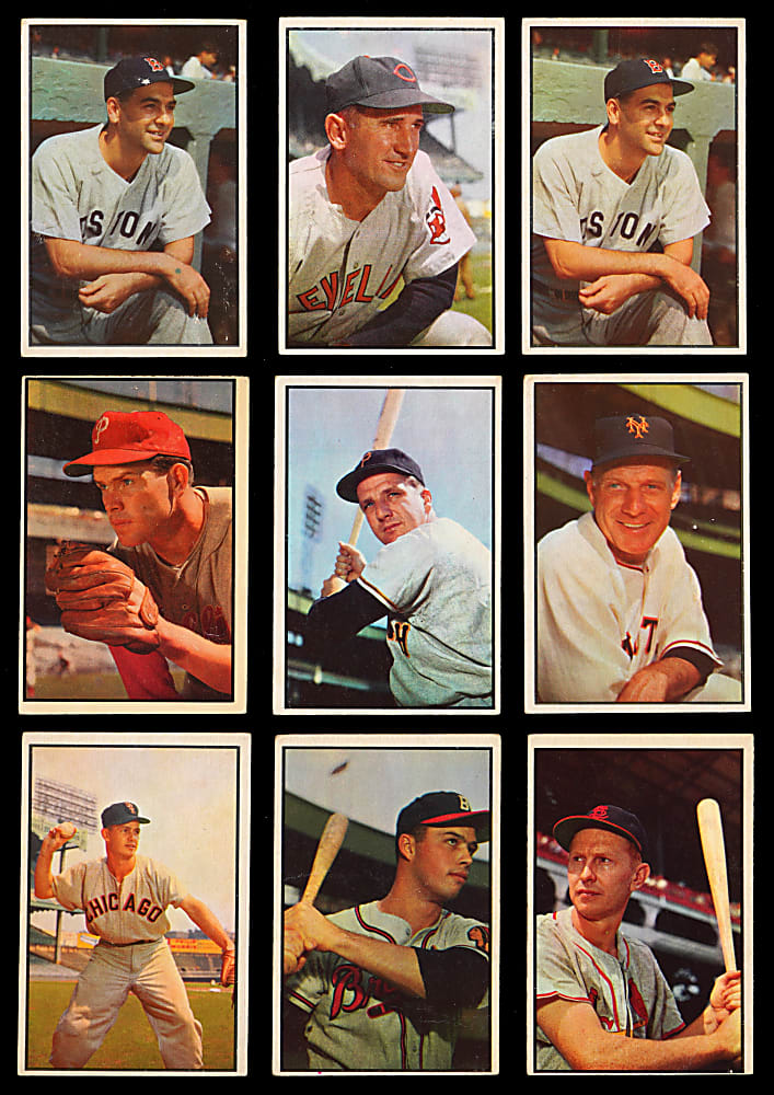1953 Bowman Color Collection (43) with (18) Hall of Famers Including #32 Stan Musial