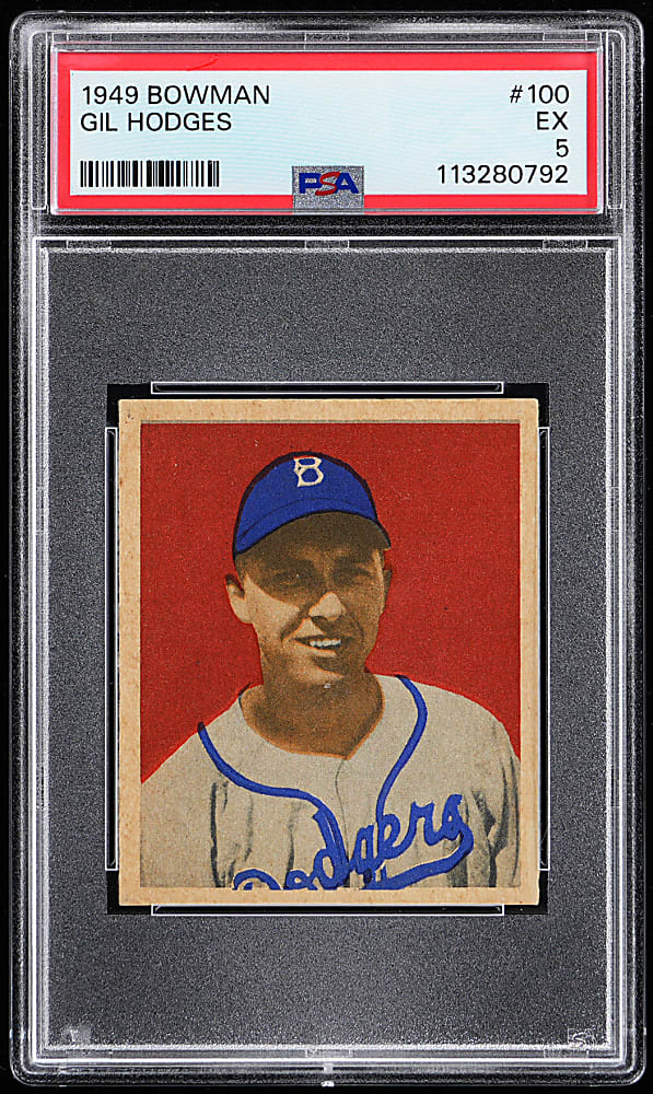 1949 Bowman #100 Gil Hodges Rookie PSA EX 5