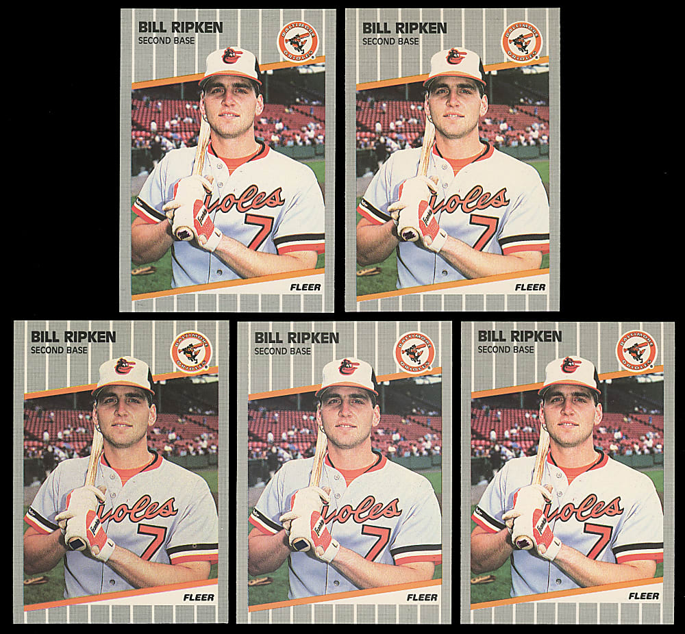 1989 Fleer #616 Billy Ripken Rookie Error Group (9) with (2) SGC NM/MT+ 8.5 "F*** Face"