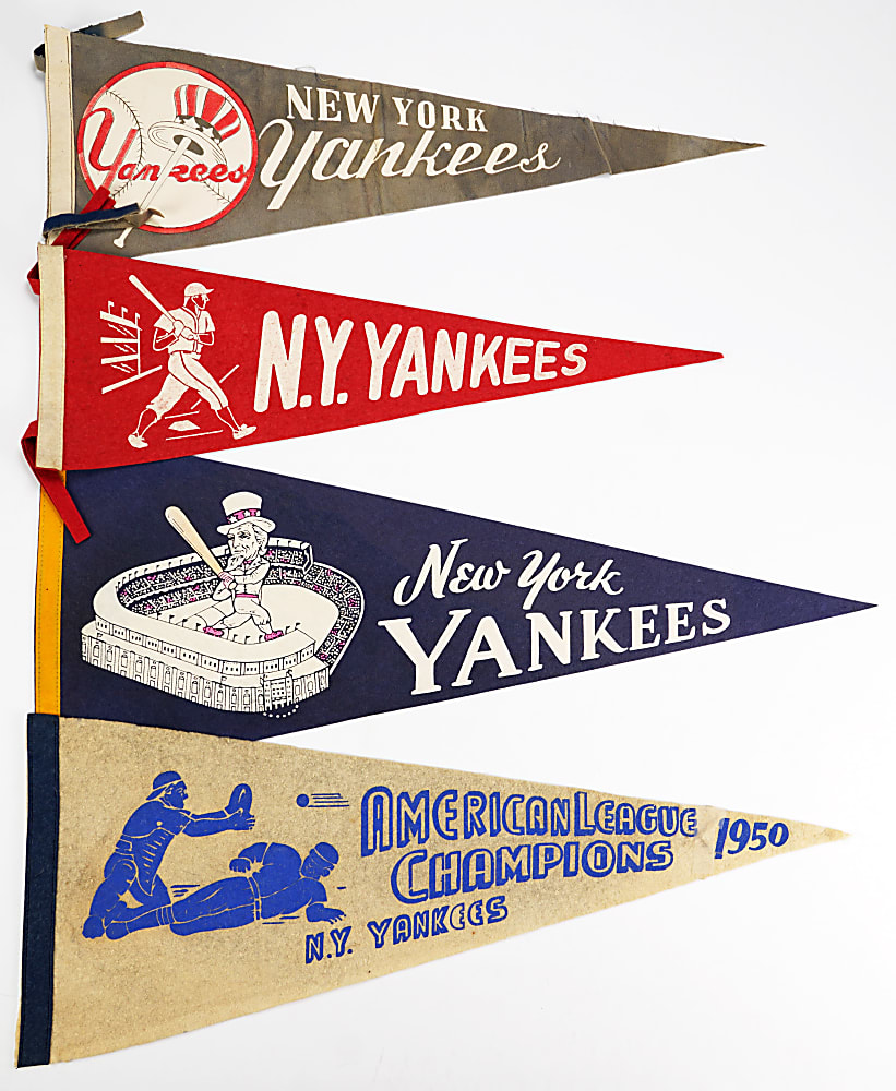 1940s-1960s New York Yankees Pennant Collection (10) with (2) Team Photo-Pennants